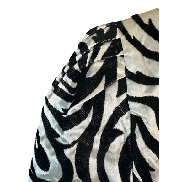 After Five By Julie Duroché Zebra Print Velvet Blazer Womens Size M - Picture 3 of 9